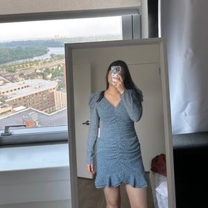 Blue long sleeve dress